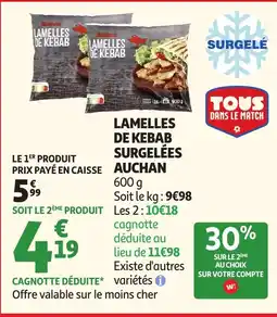 Auchan AUCHAN Lamelles de kebab surgelées offre