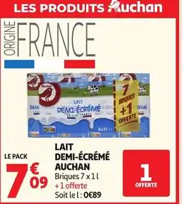 Auchan AUCHAN Lait demi-écrémé offre