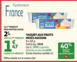 Auchan AUCHAN Yaourt aux fruits mixés offre