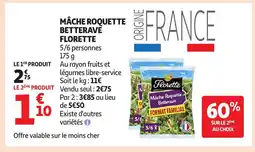 Auchan FLORETTE Mâche roquette betterave offre