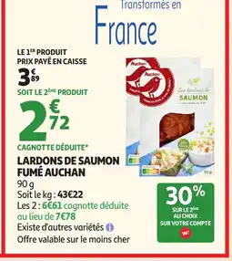 Auchan AUCHAN Lardons de saumon fumé offre
