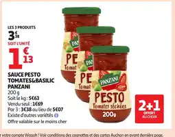 Auchan PANZANI Sauce pesto tomates&basilic offre