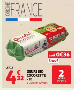 Auchan COCORETTE Oeufs bio offre