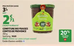 Auchan Confiture bio fraises comtes de provence offre