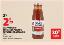 Auchan Gaspacho bio tomate et poivron potagers de gascogne offre