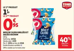 Auchan AUCHAN Noix de cajou grillées et salées offre