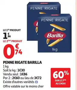 Auchan BARILLA Penne rigate offre