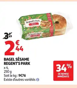 Auchan REGENT'S PARK Bagel sésame offre