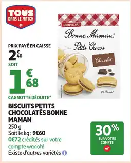 Auchan BONNE MAMAN Biscuits petits chocolatés offre