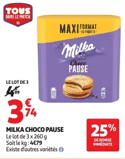 Auchan MILKA Choco pause offre
