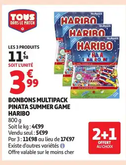 Auchan HARIBO Bonbons multipack pinata summer game offre
