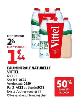 Auchan VITTEL Eau minérale naturelle offre