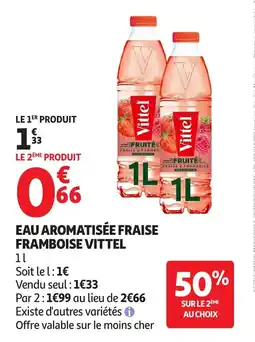 Auchan VITTEL Eau aromatisée fraise framboise offre