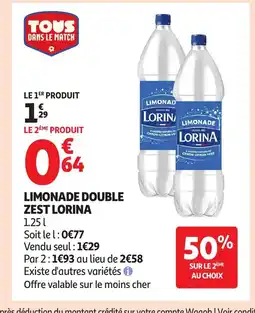 Auchan LORINA Limonade double zest offre