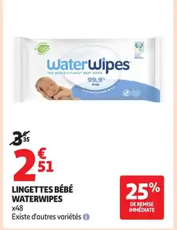 Auchan WATERWIPES Lingettes bébé offre