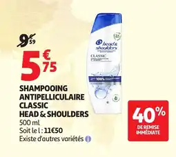 Auchan HEAD & SHOULDERS Shampooing antipelliculaire classic offre