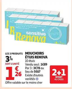Auchan RENOVA Mouchoirs étuis offre