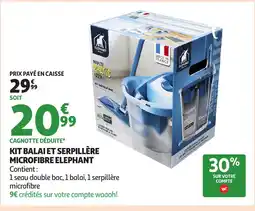 Auchan Kit balai et serpillère microfibre elephant offre