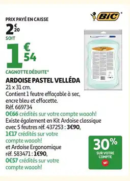 Auchan BIC Ardoise pastel velléda offre