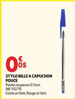Auchan Stylo bille a capuchon pouce offre