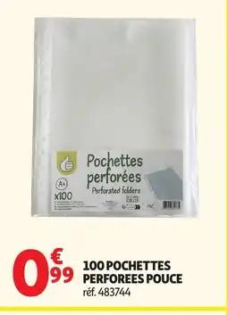 Auchan 100 pochettes perforees pouce offre