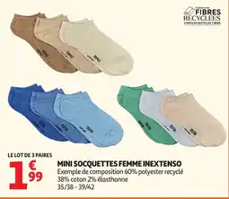 Auchan INEXTENSO Mini socquettes femme offre