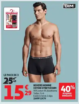 Auchan DIM Boxers homme coton stretch offre