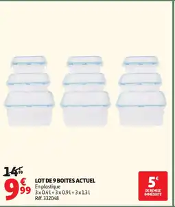 Auchan ACTUEL Lot de 9 boites offre