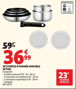 Auchan ACTUEL Set 8 pièces à poignée amovible offre