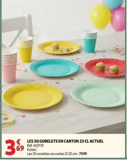 Auchan ACTUEL Les 50 gobelets en carton offre