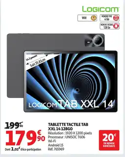 Auchan Tablette tactile tab xxl 14 128go offre