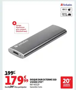 Auchan Disque dur externe ssd offre