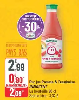 G20 Innocent Pur jus Pomme & Framboise offre