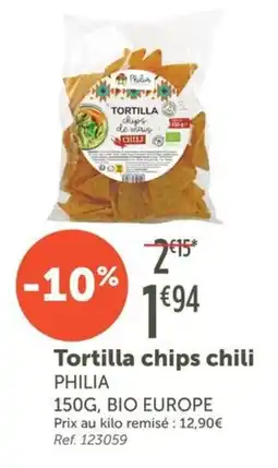 L'Eau Vive Philia Tortilla chips chili offre