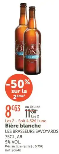 L'Eau Vive Les Brasseurs Savoyards Bière blanche offre