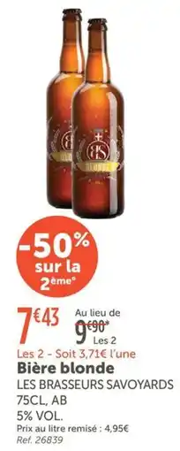L'Eau Vive Les Brasseurs Savoyards Bière blonde offre
