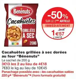 Monoprix Bénenuts Cacahuètes grillées à sec dorées au four offre