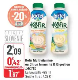G20 Lactel Kéfir Multivitaminé ou Citron Immunité & Digestion offre