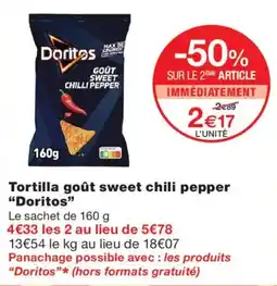 Monoprix Doritos Tortilla goût sweet chili pepper offre
