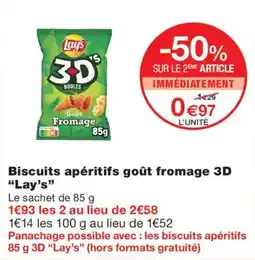 Monoprix Lay's Biscuits apéritifs goût fromage 3D offre