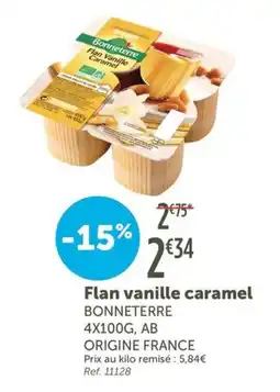 L'Eau Vive Bonneterre Flan vanille caramel offre