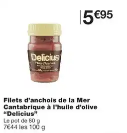 Monoprix Delicius Filets d'anchois de la Mer Cantabrique à l'huile d'olive offre
