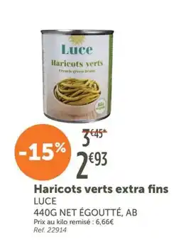 L'Eau Vive Luce Haricots verts extra fins offre