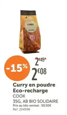 L'Eau Vive Cook Curry en poudre Eco-recharge offre