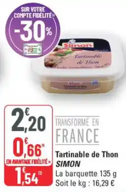 G20 Simon Tartinable de Thon offre