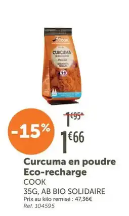 L'Eau Vive Cook Curcuma en poudre Eco-recharge offre