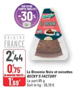 G20 Becky's Factory Le Brownie Noix et noisettes offre