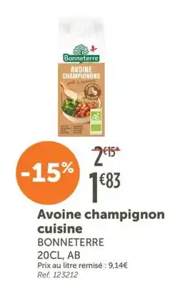 L'Eau Vive Bonneterre Avoine champignon cuisine offre