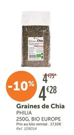 L'Eau Vive Philia Graines de Chia offre