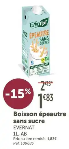 L'Eau Vive Evernat Boisson épeautre offre